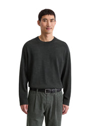 Strickpullover aus Schurwolle - 989-dark grey melange - Grau