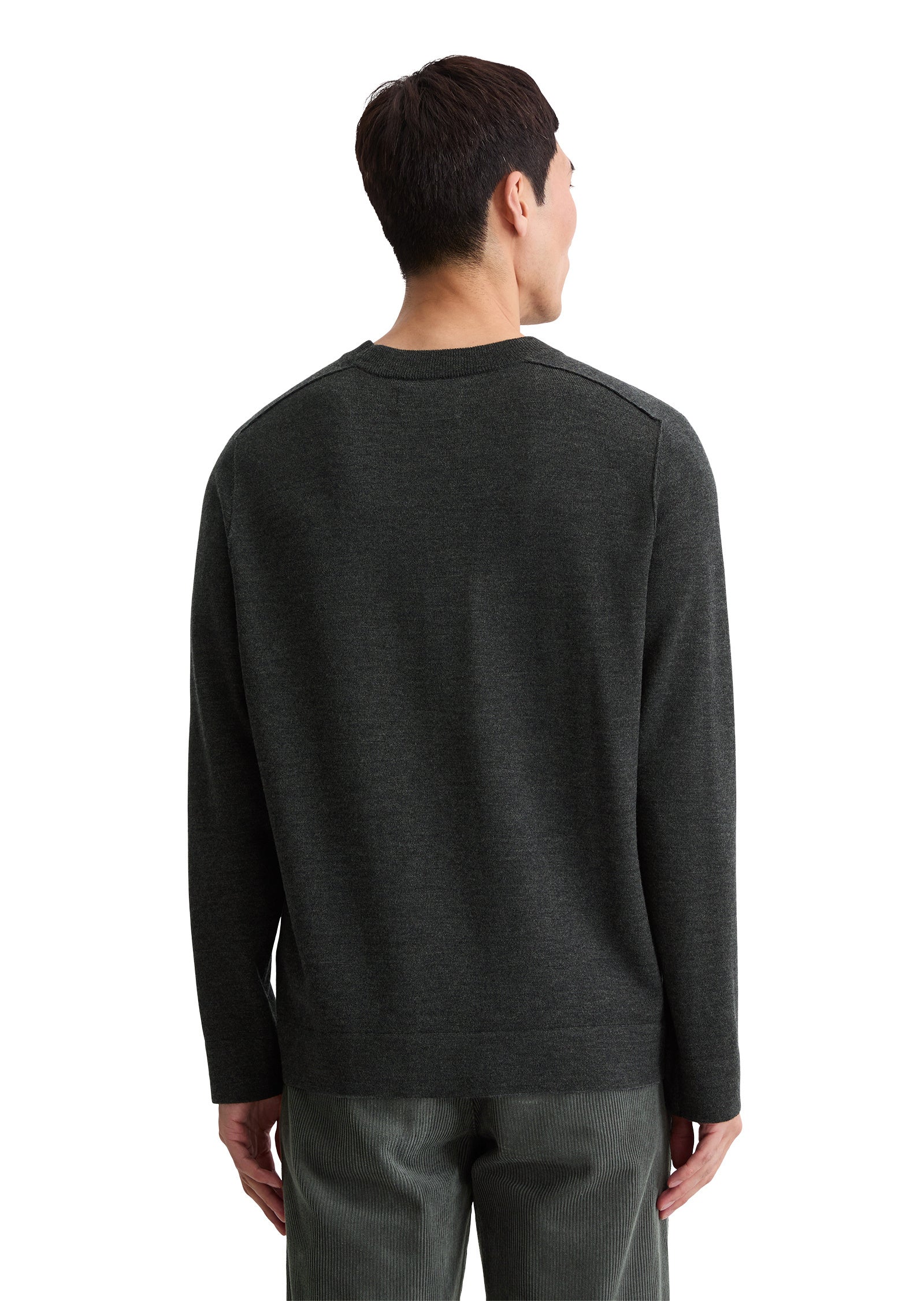 Strickpullover aus Schurwolle - 989-dark grey melange - Grau