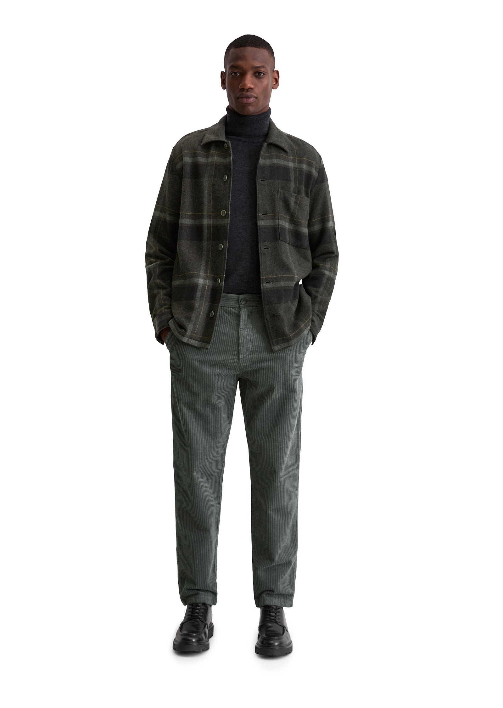 Overshirt aus Baumwolle - G97-multi/ dark grey melange - Grau