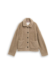 Jacke in Felloptik - 32208-soft taupe grey - Braun