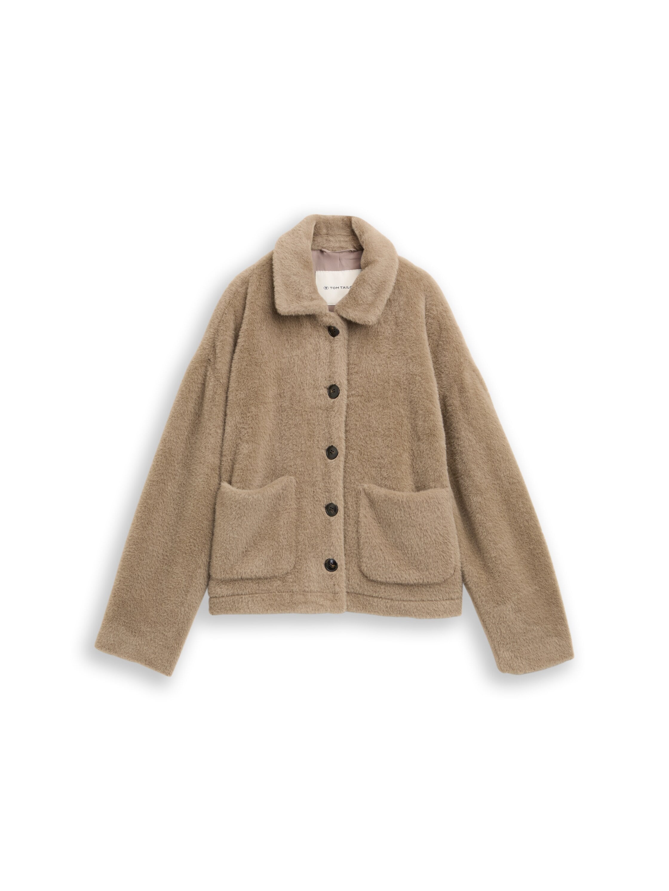 Jacke in Felloptik - 32208-soft taupe grey - Braun