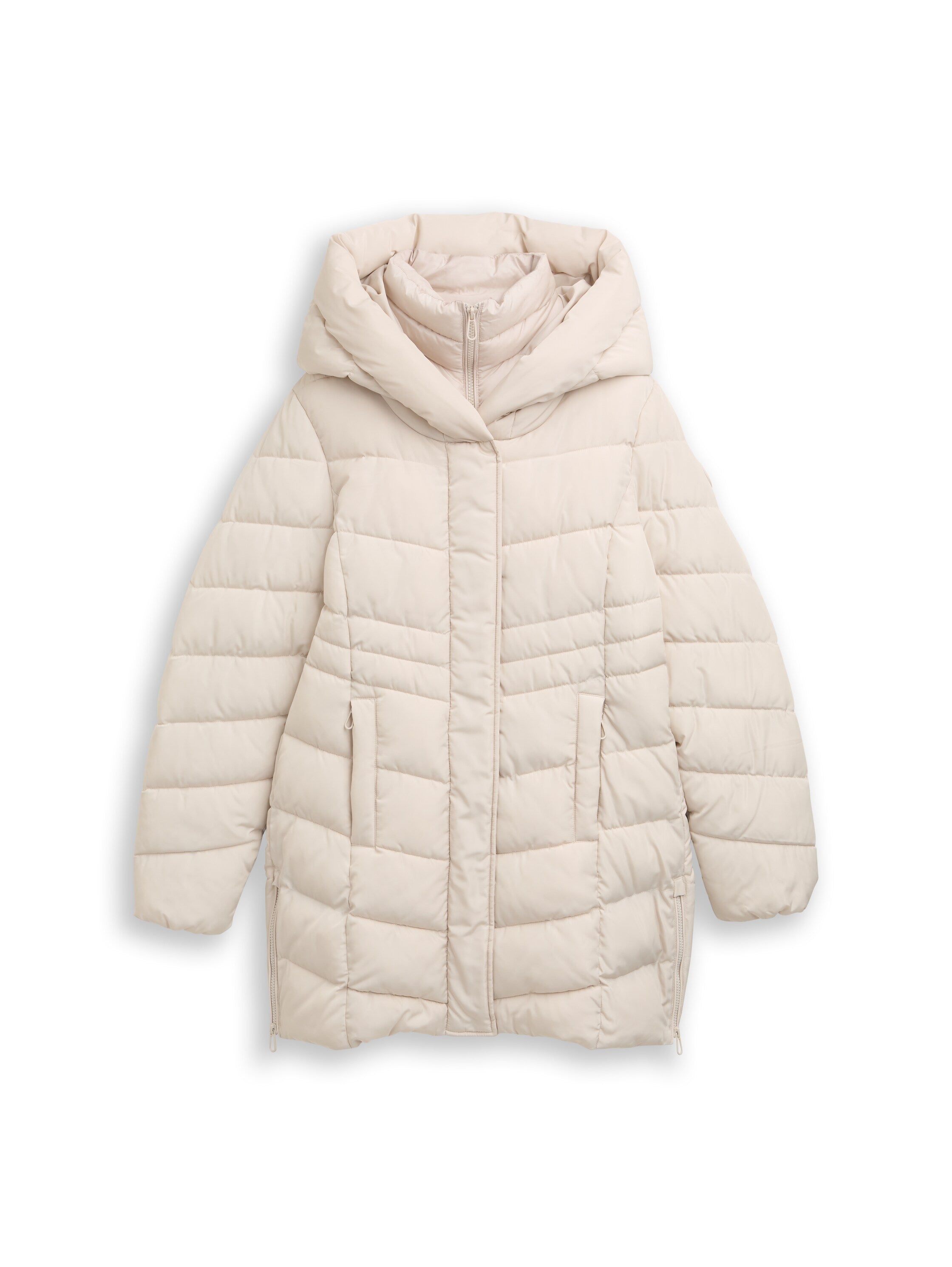 Steppjacke mit Kapuze - 27609-cold beige - Beige