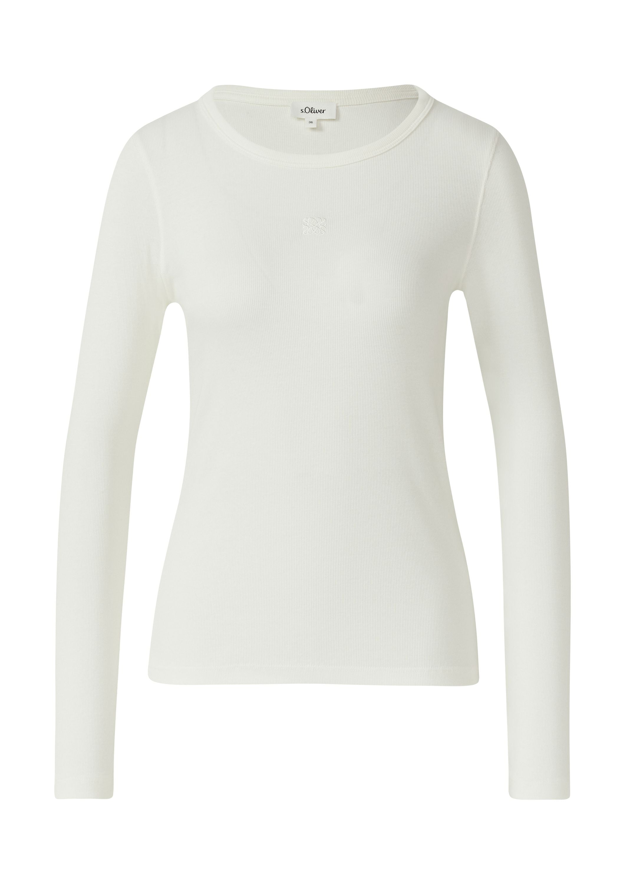 Langarmshirt - 0210-WHITE - Weiß