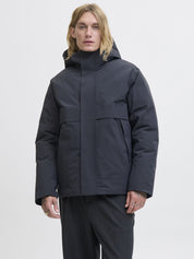 Steppjacke mit Kapuze - Dark Navy - Blau