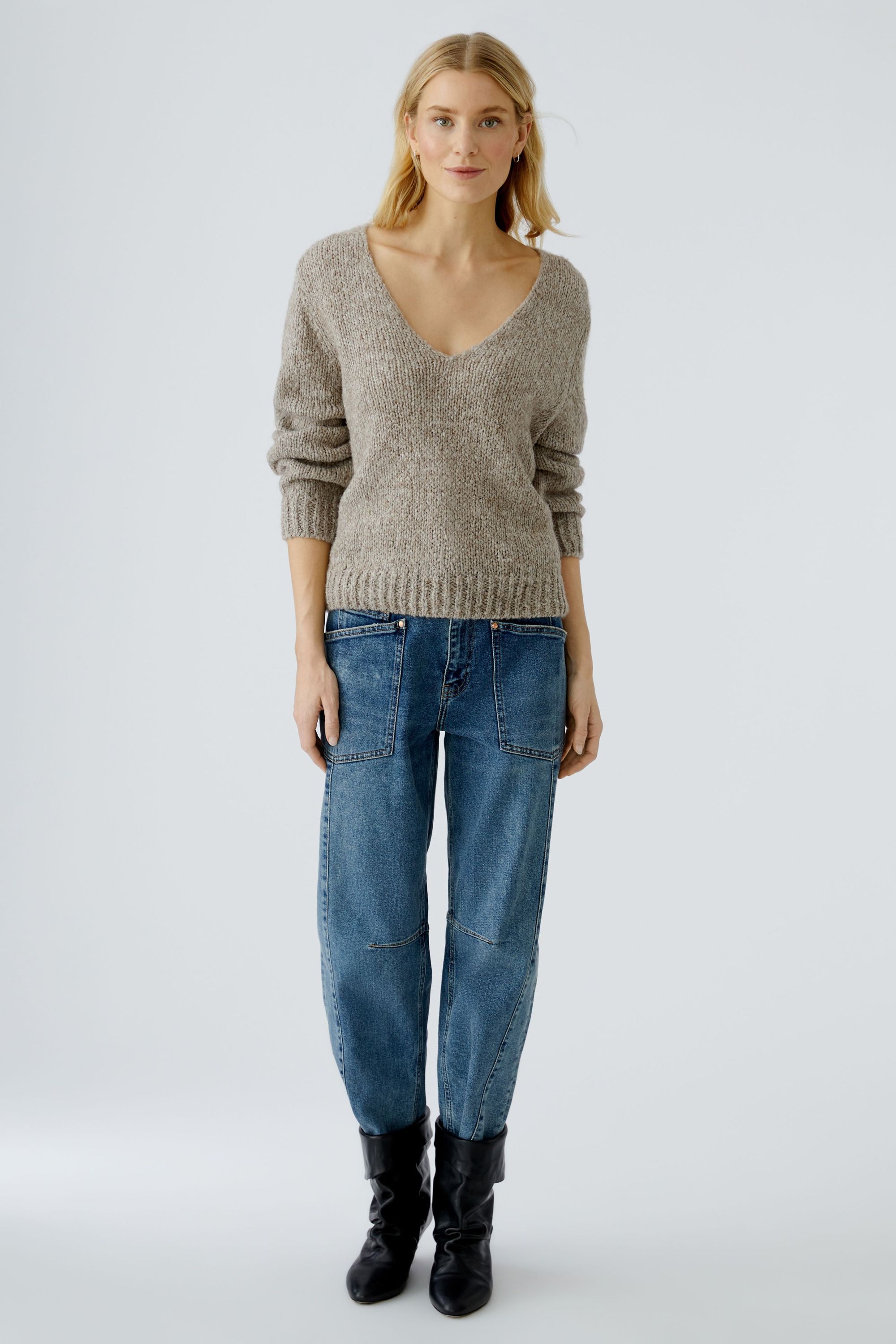 Strickpullover aus Wollmix - 8151-smokey taupe - Beige