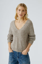 Strickpullover aus Wollmix - 8151-smokey taupe - Beige