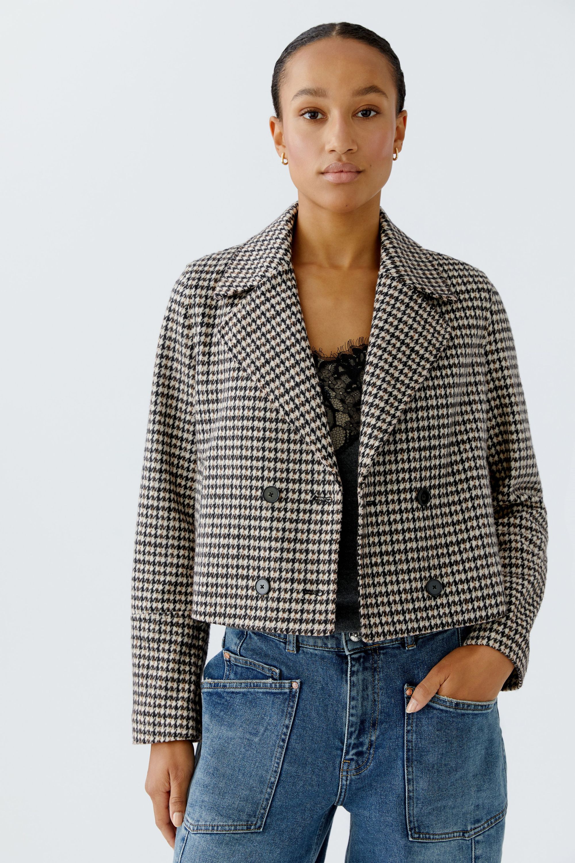 Blazerjacke aus Baumwollmix - 0728-lt stone brown - Braun