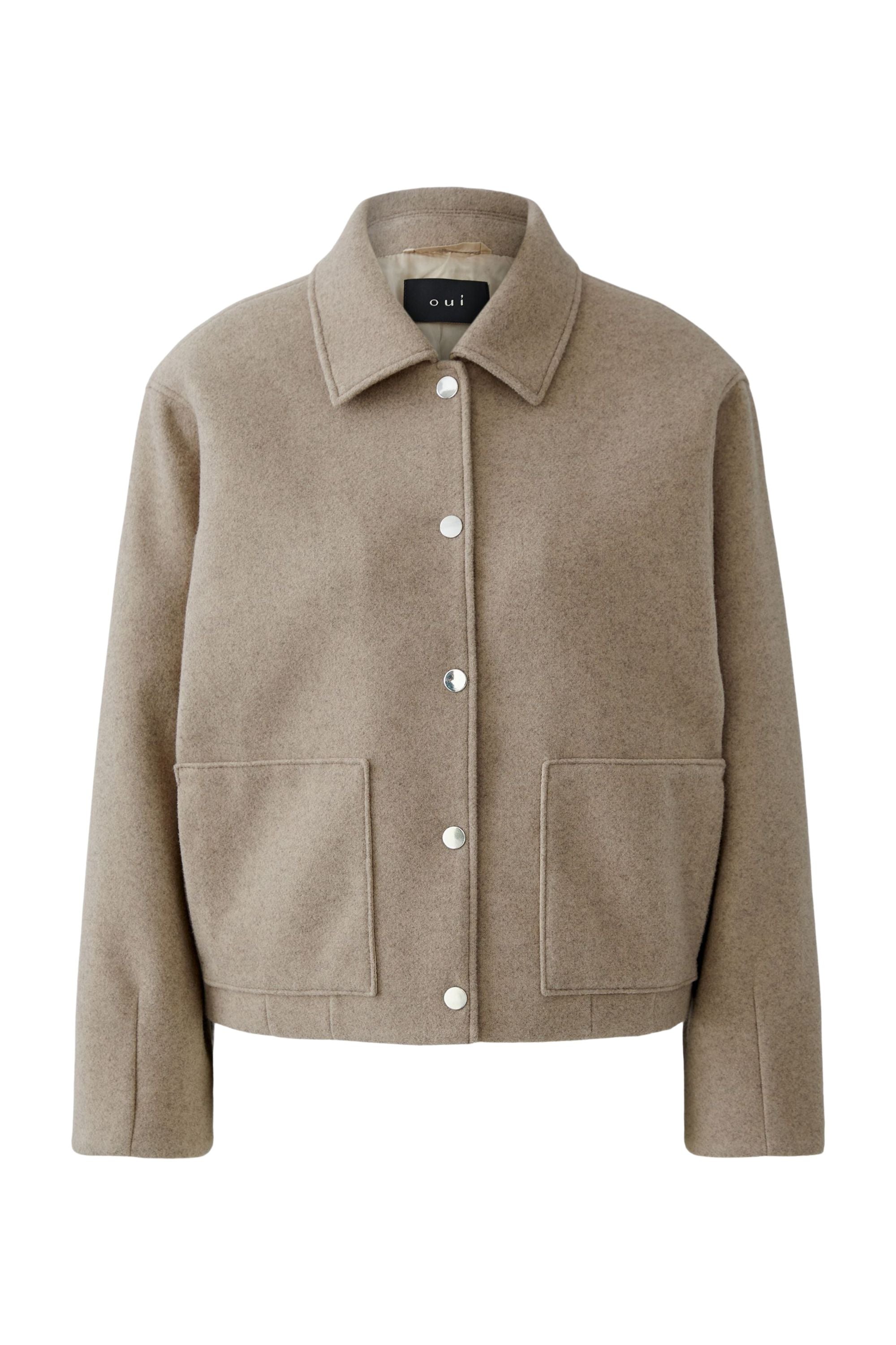 Wolljacke Relaxed Fit - 8139-taupe - Beige