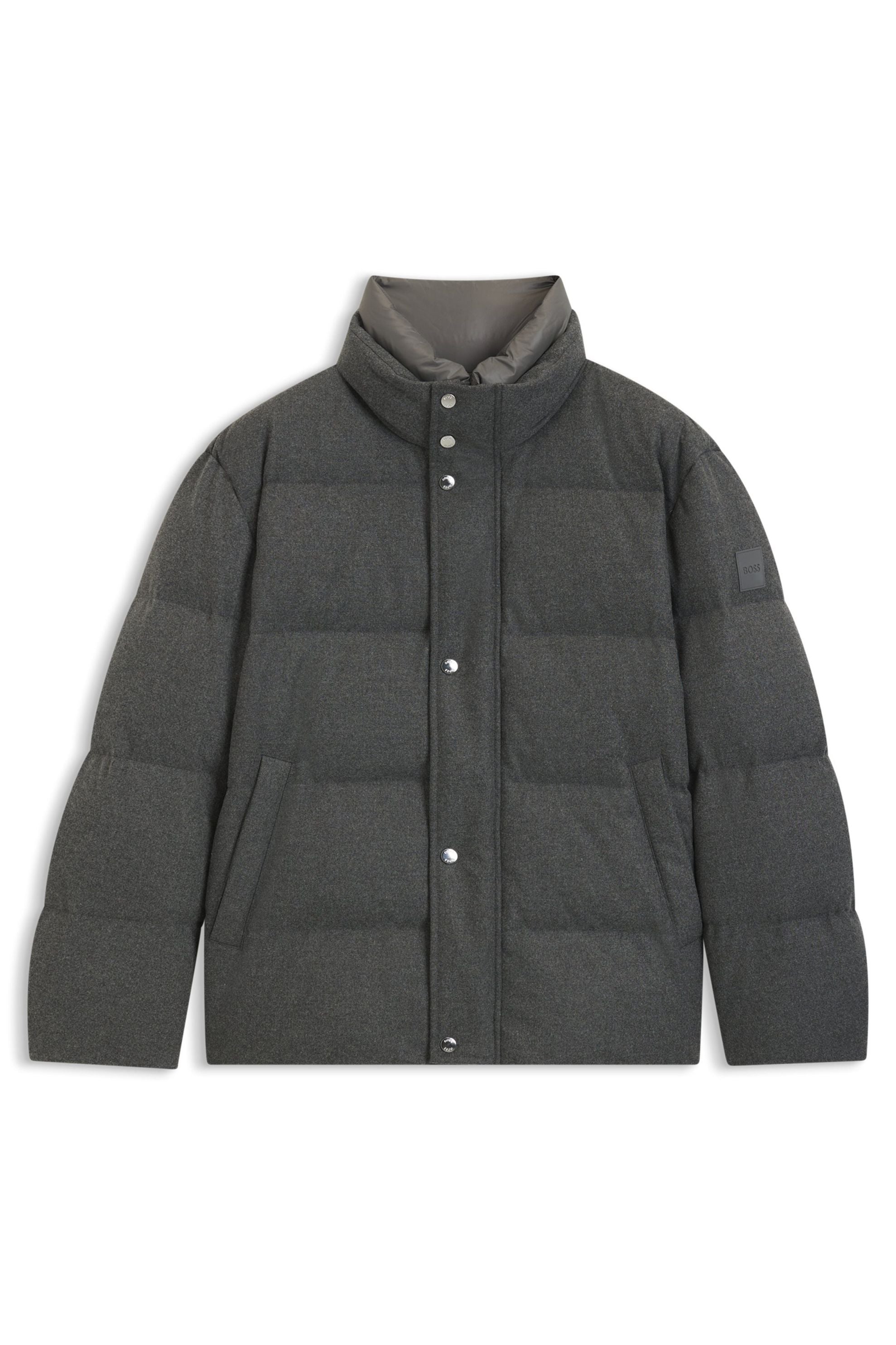 Daunenjacke mit Stehkragen - 030-Medium Grey - Grau