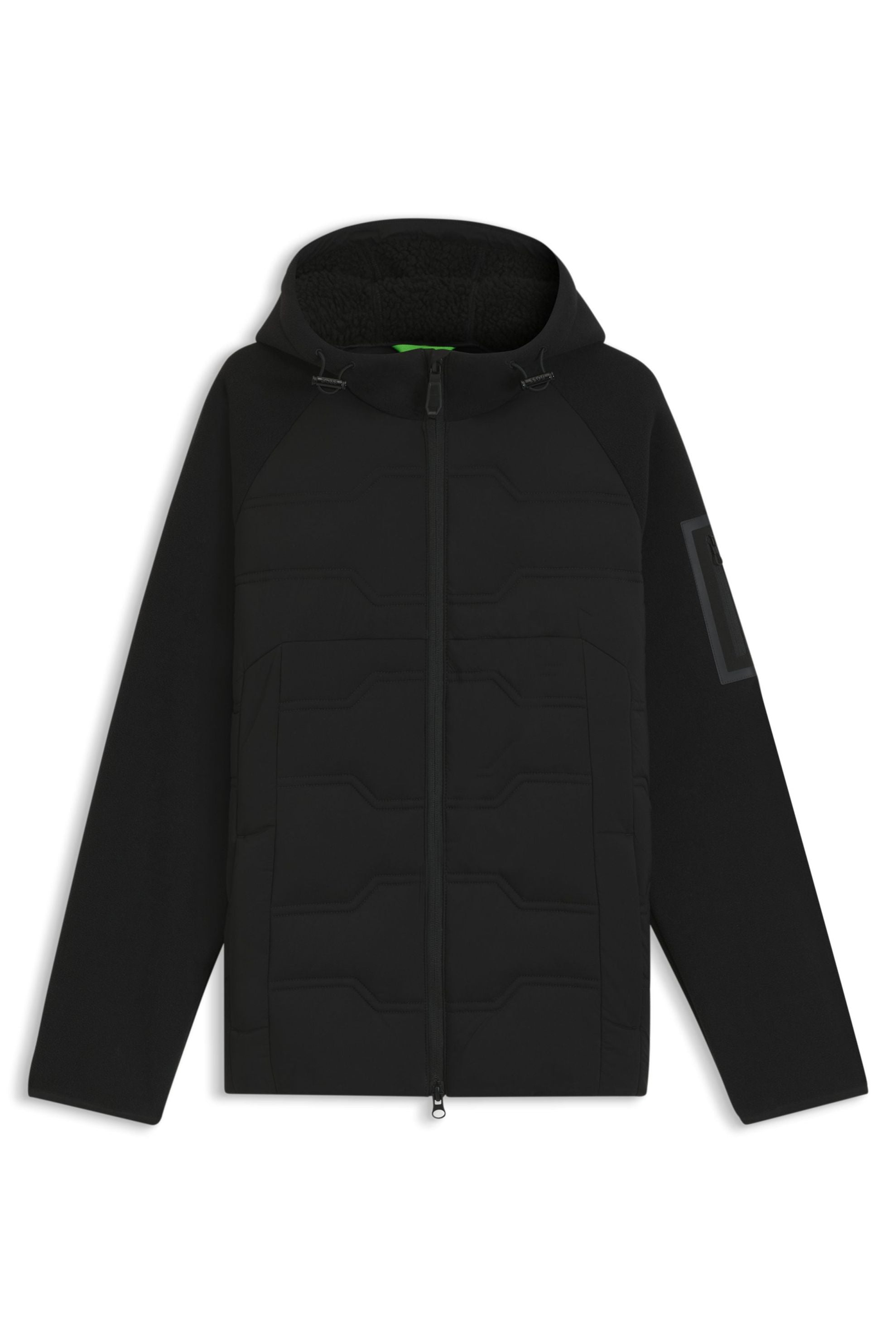 Hybridjacke mit Kapuze - 001-Black - Schwarz