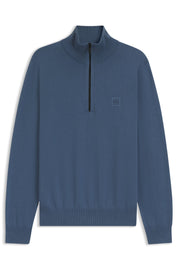 Strickpullover aus Baumwolle - 495-Open Blue - Blau