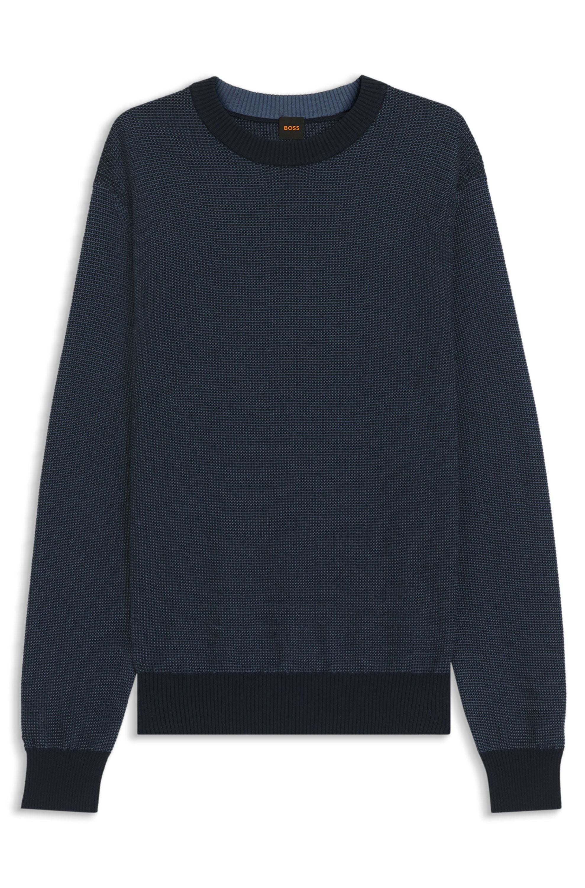Strickpullover aus Baumwollmix - 404-Dark Blue - Blau