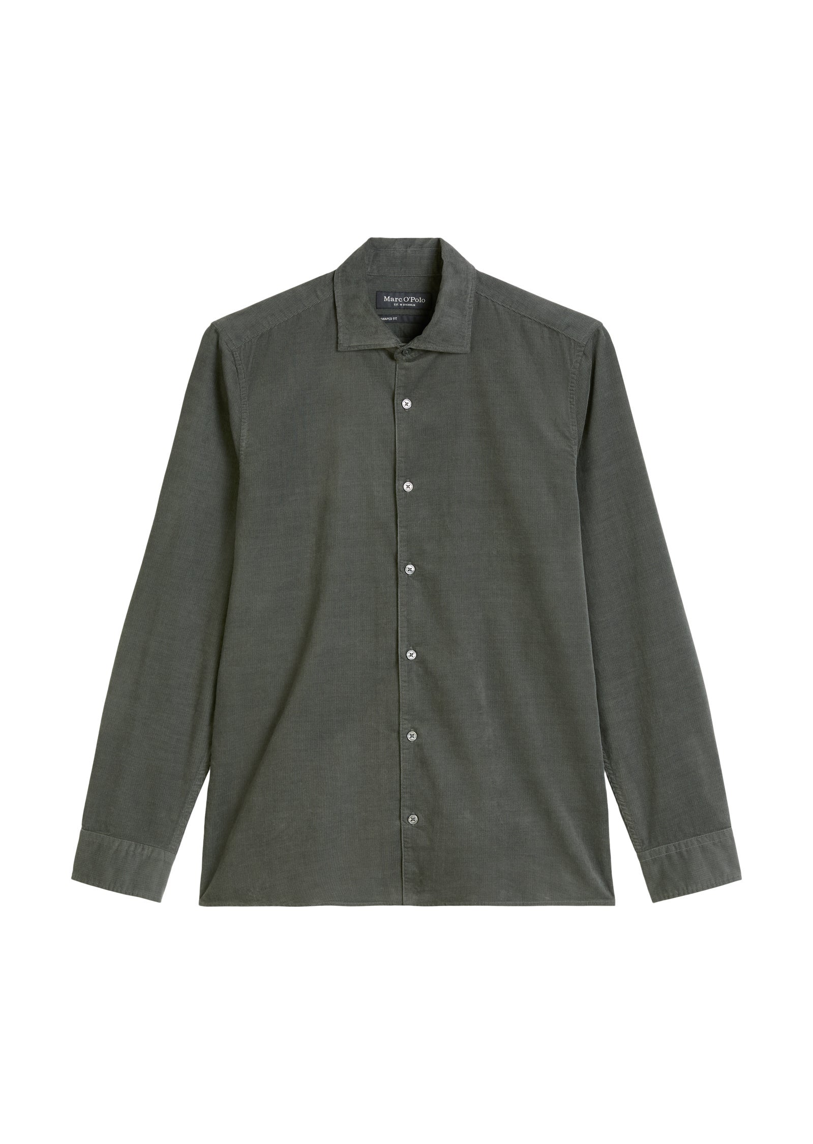 Cordhemd Shaped Fit - 451-mangrove - Khaki