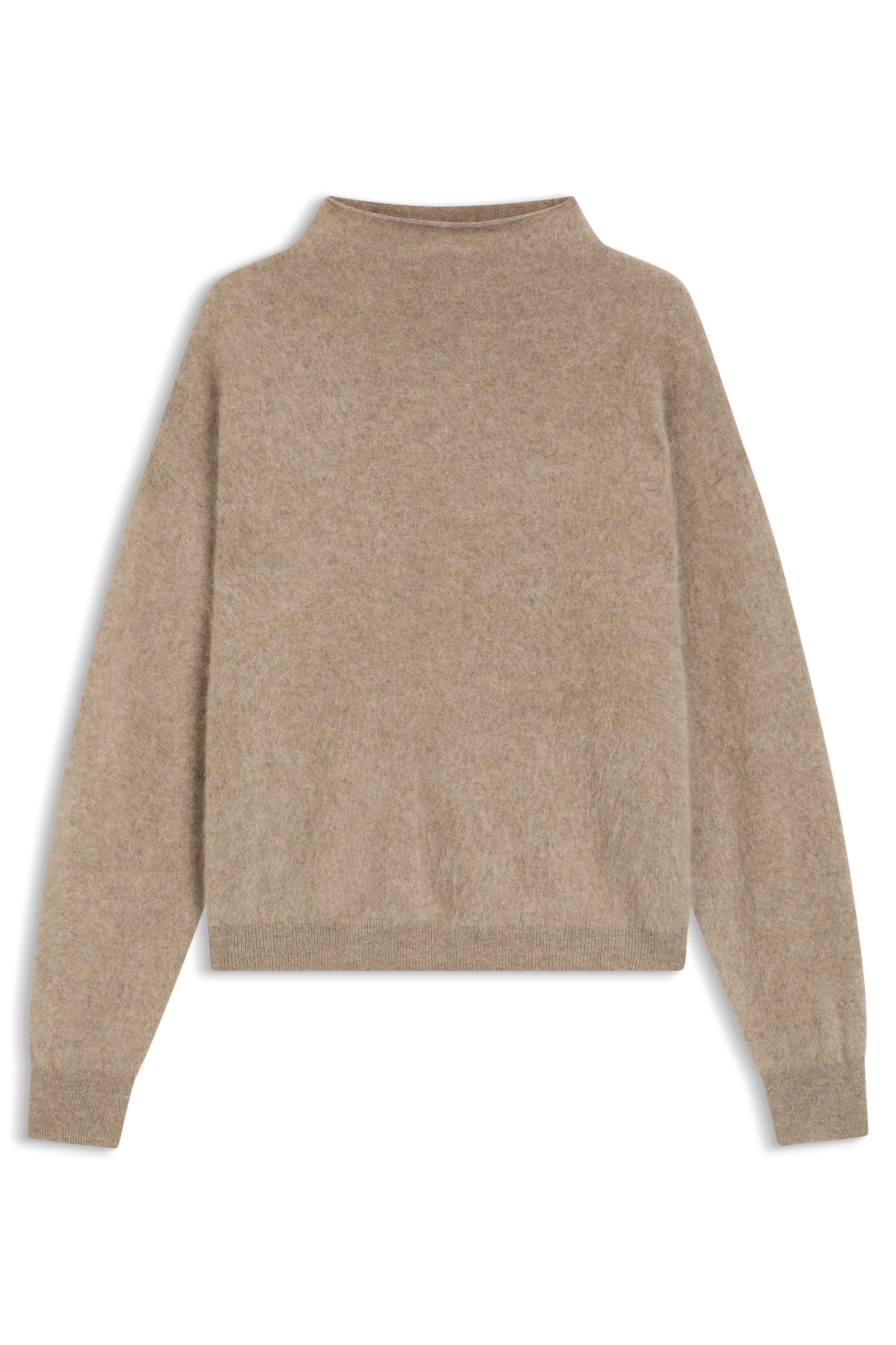 Strickpullover FROVINA aus Kaschmir - 028-Dark Grey - Beige