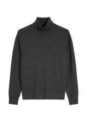 Strickpullover mit Turtleneck - 989-dark grey melange - Grau