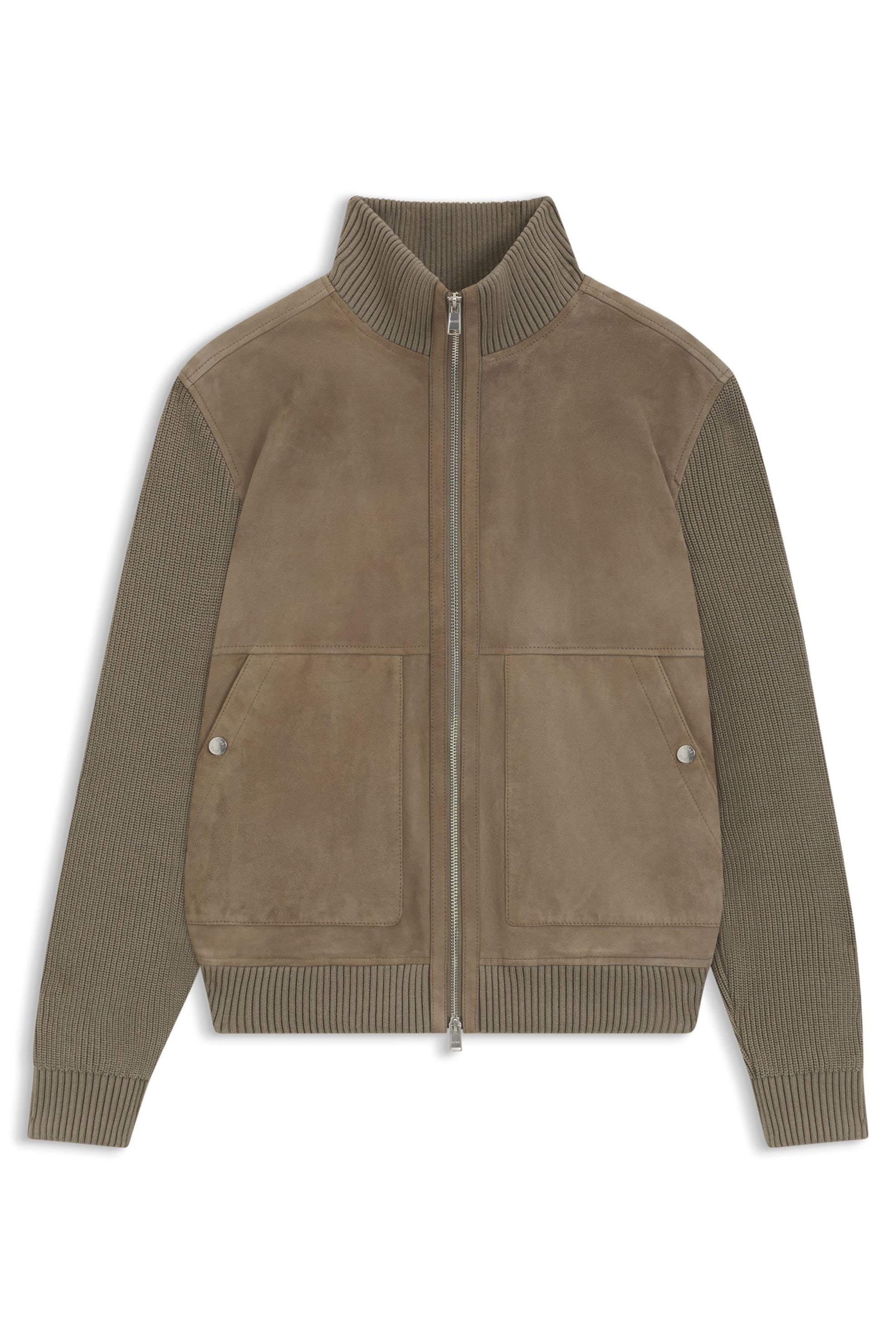 Lederjacke MAPARO mit Stehkragen - 245-Open Brown - Braun