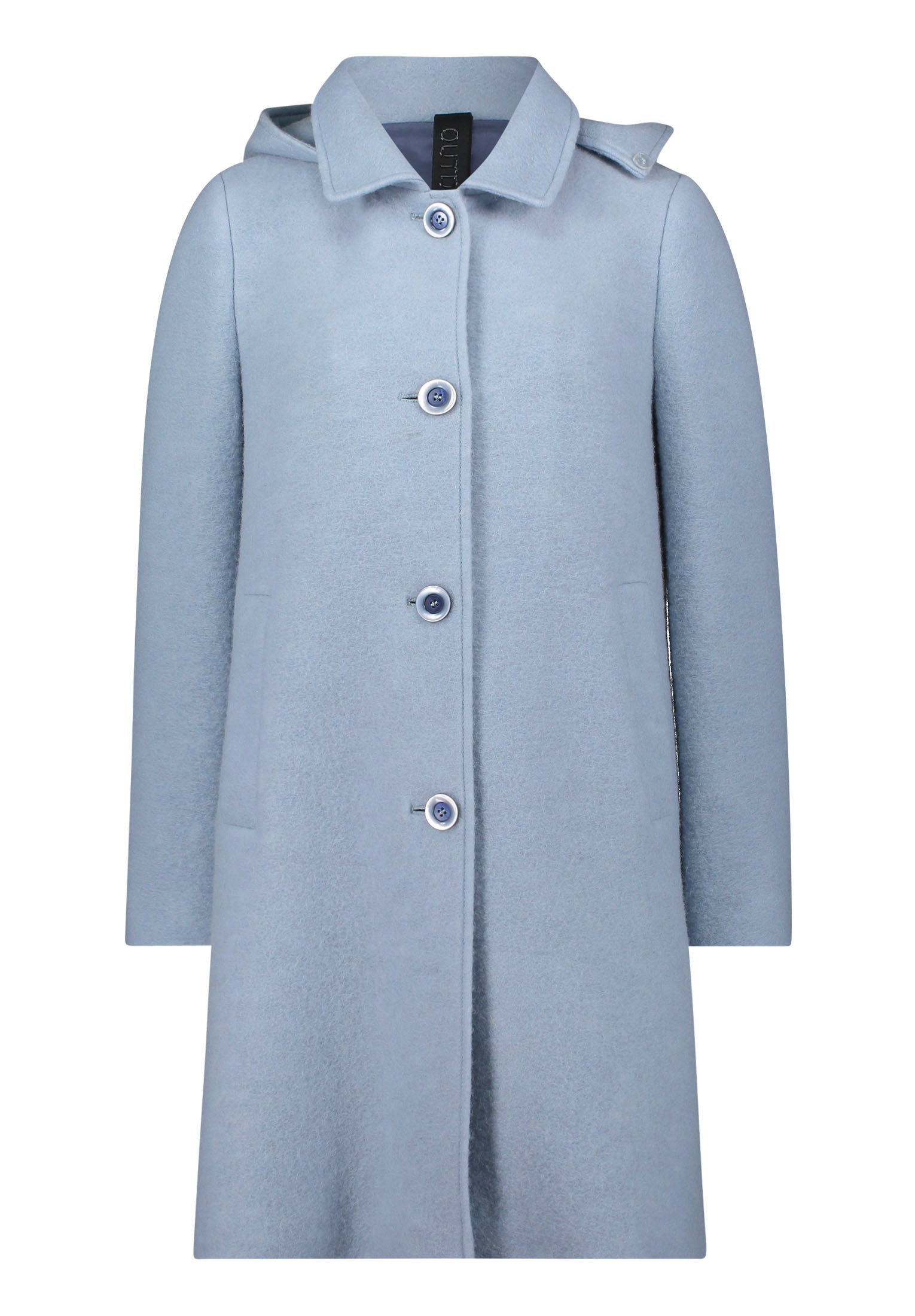 Mantel aus Wollmix - 8470-Blue Fog - Blau