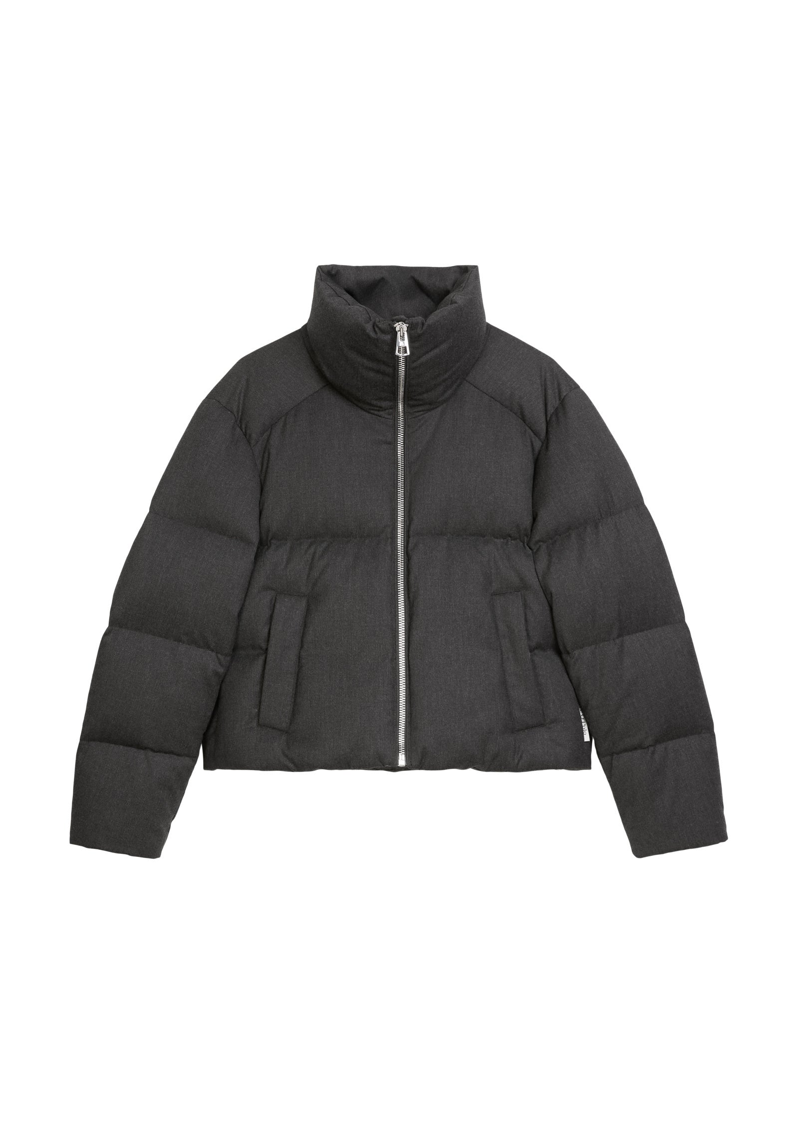 Daunenjacke mit Stehkragen - 975-night grey melange - Grau