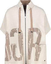 Wendestrickweste aus Wollmix - 117 cashmere gemustert - Creme