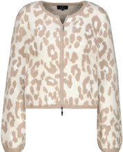 Strickjacke mit Leoprint - 519 truffle gemustert - Beige
