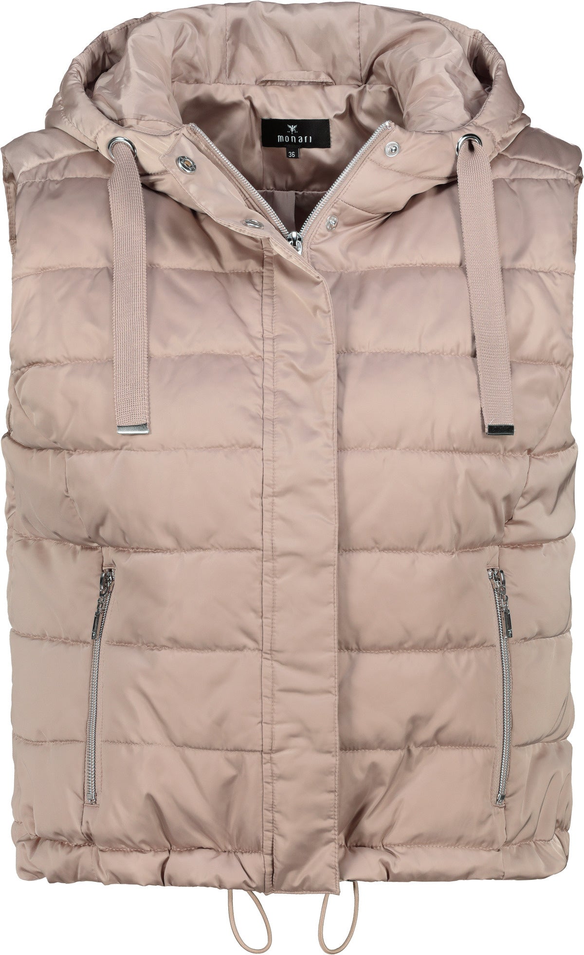 Steppweste mit Kapuze - 517 truffle - Beige