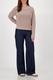 Strickpullover aus Baumwolle - 517 truffle - Braun