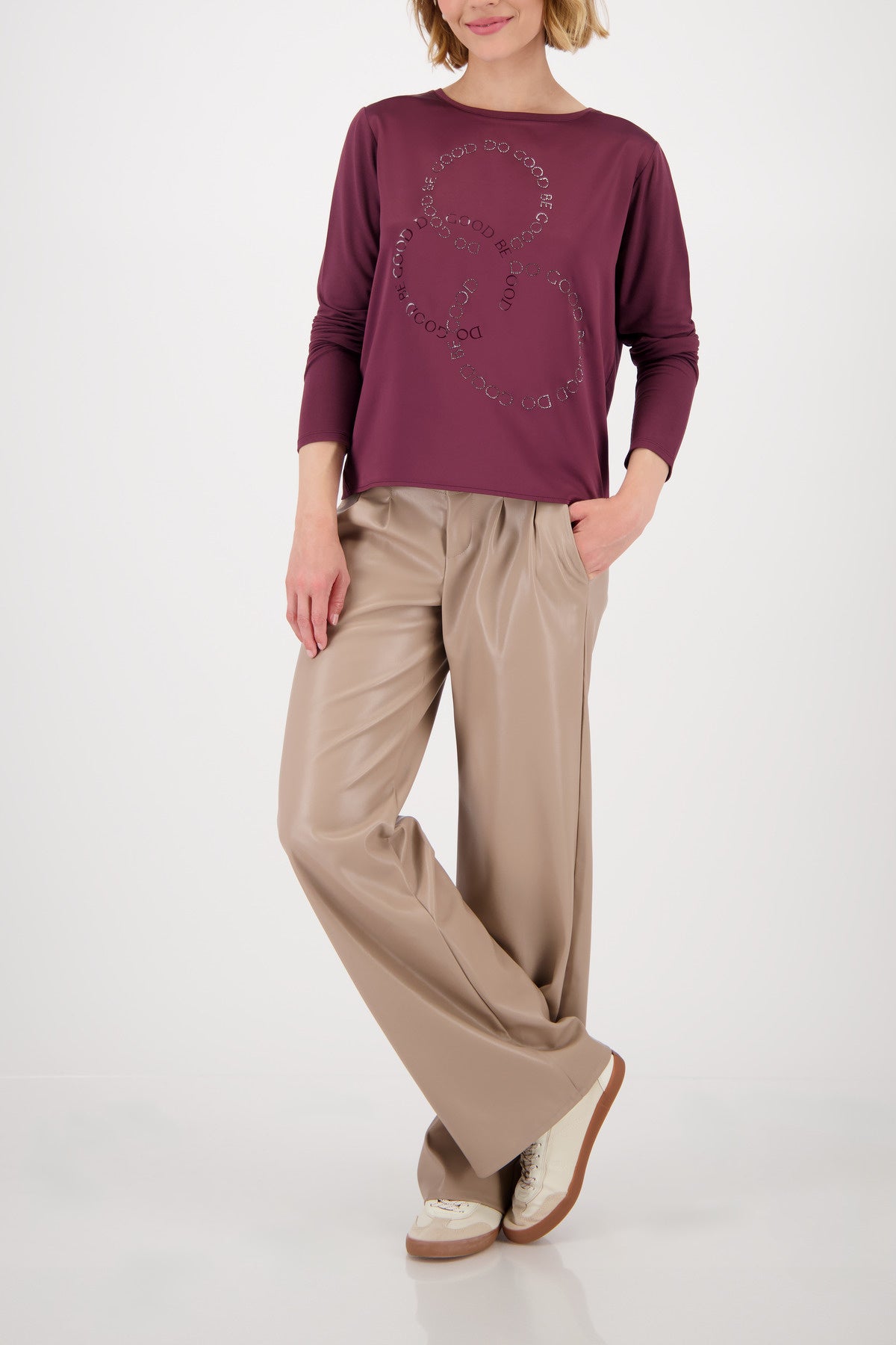 Langarmshirt aus Viskosemix - 359 bordeaux - Rot