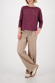 Langarmshirt aus Viskosemix - 359 bordeaux - Rot