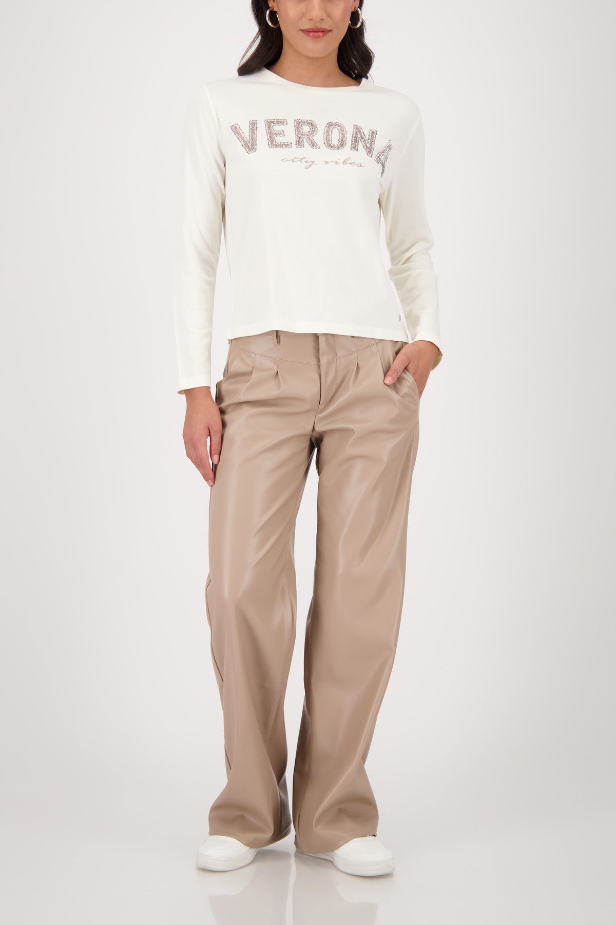 Langarmshirt aus Baumwollmix - 115 cashmere - Creme