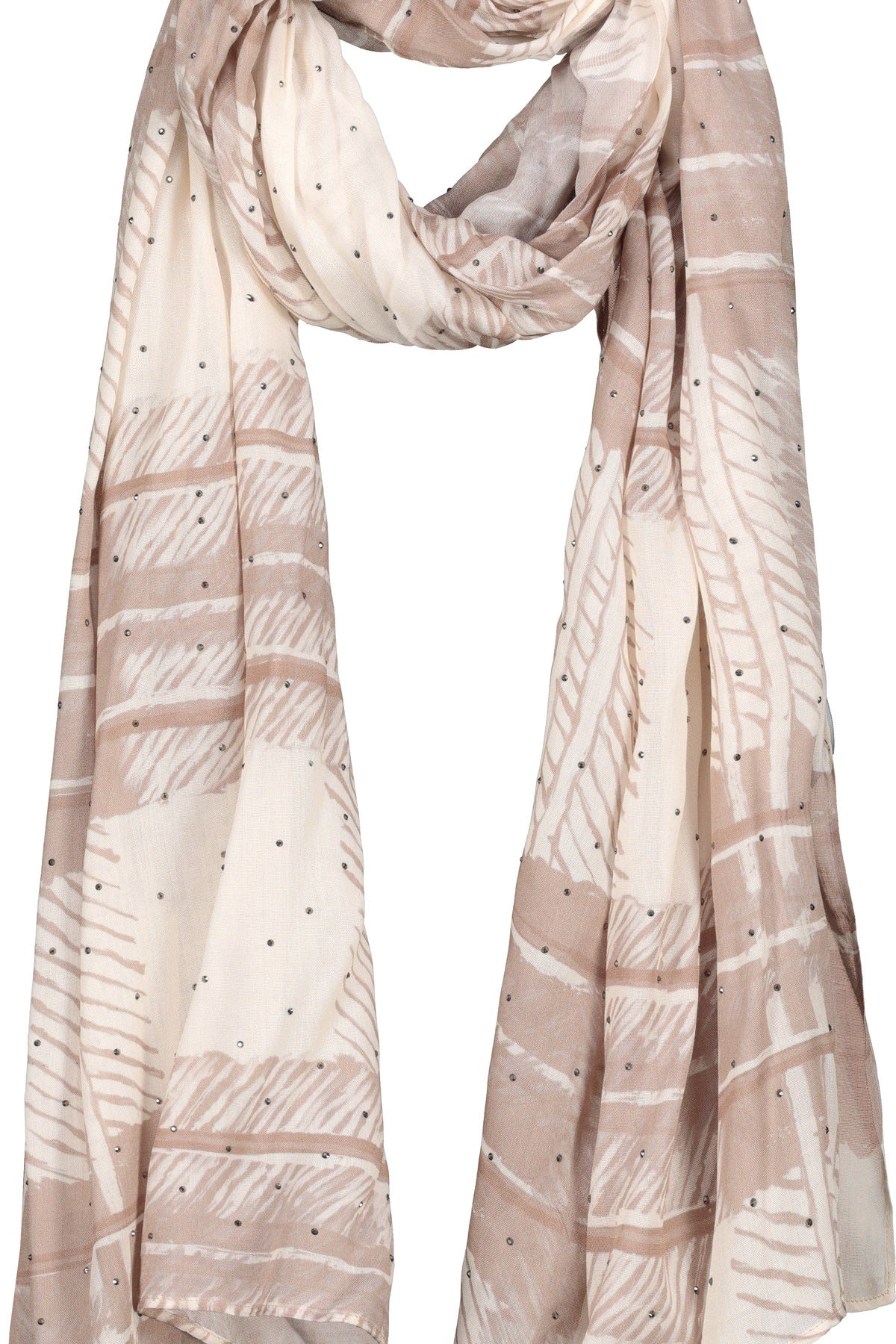Tuch aus Viskose - 519 truffle gemustert - Beige