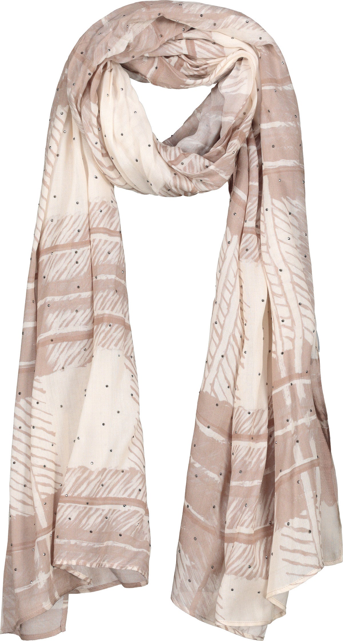 Tuch aus Viskose - 519 truffle gemustert - Beige
