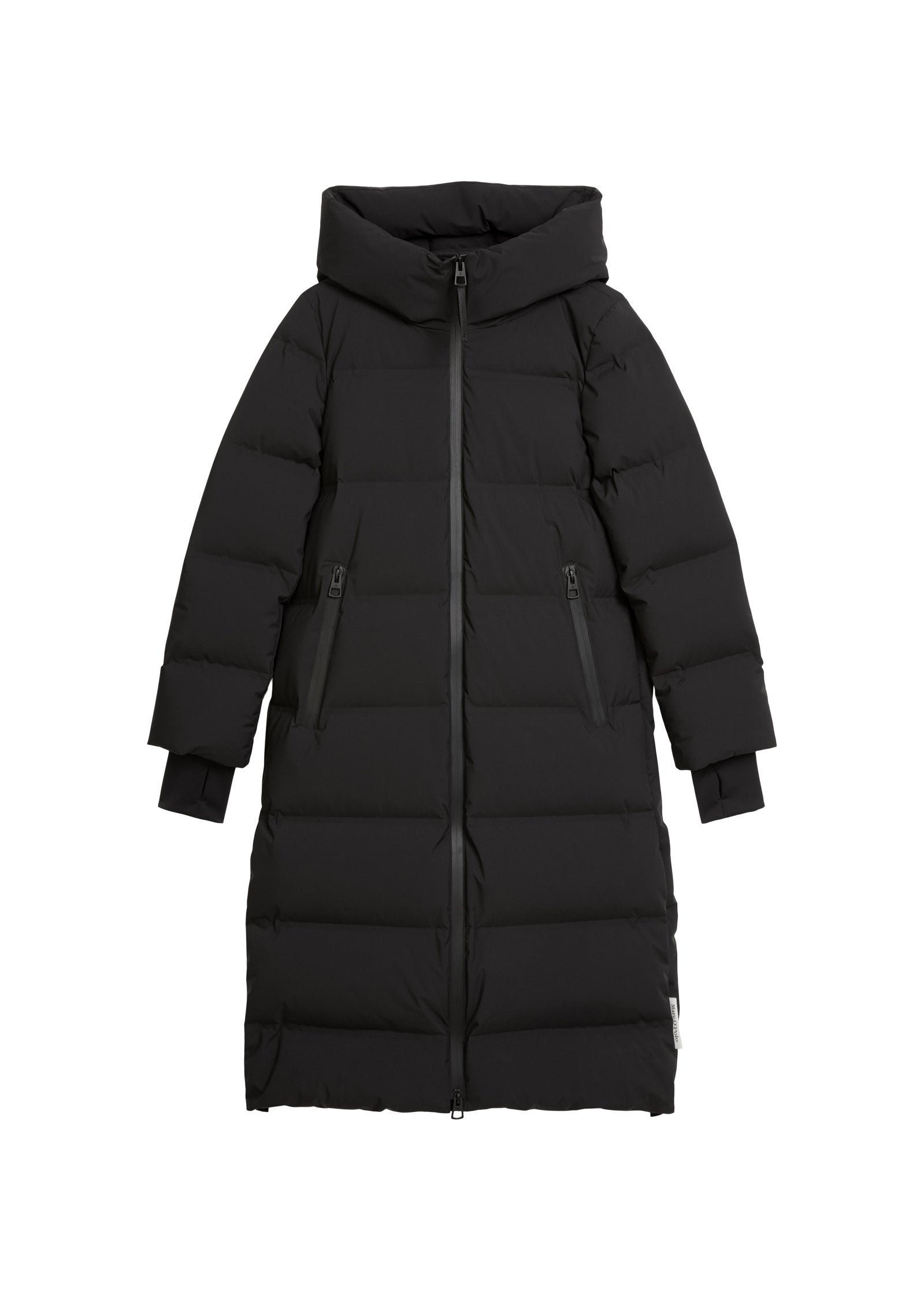 Daunenmantel mit Kapuze - 990-black - Schwarz