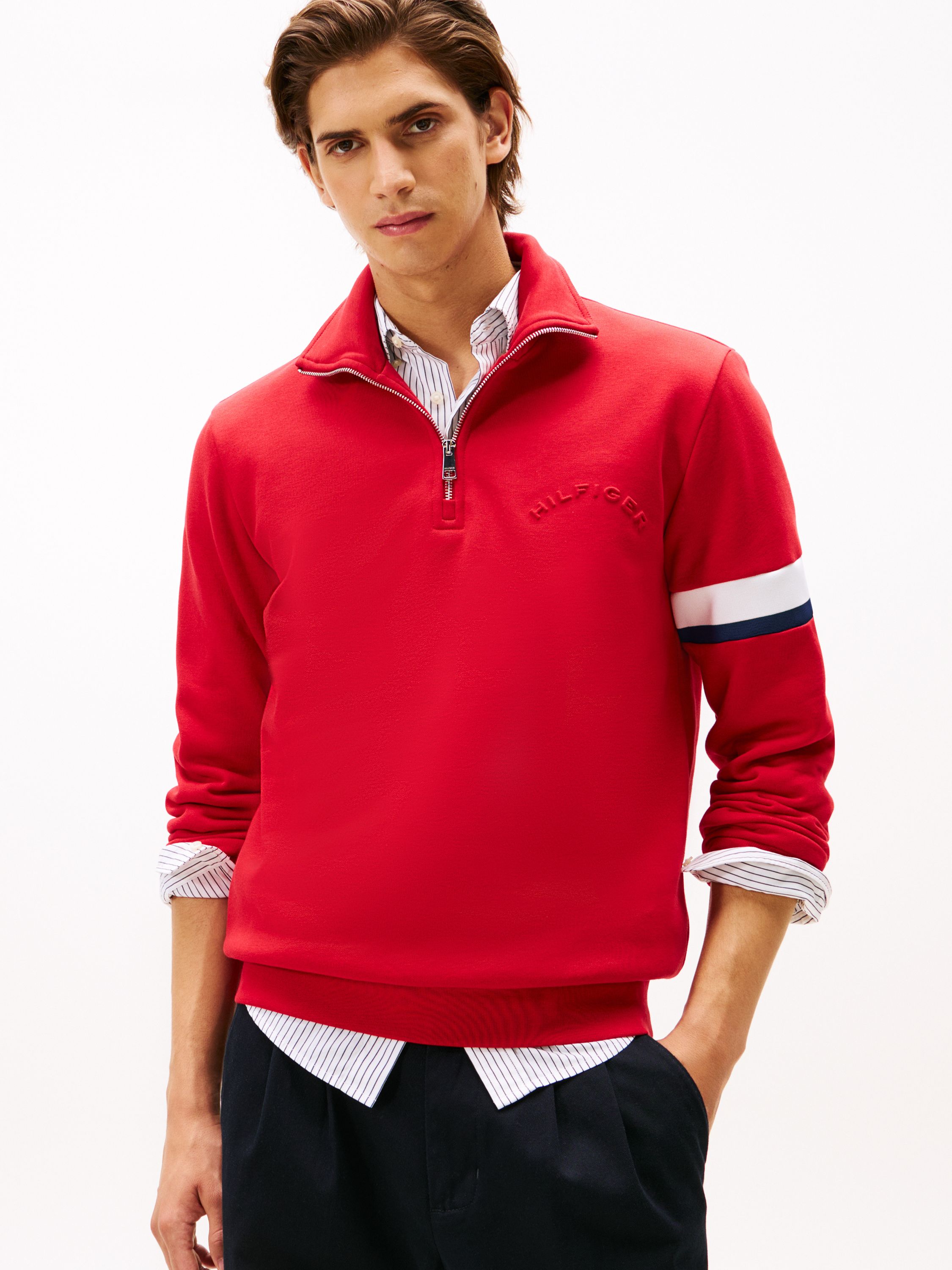 Pullover mit Troyerkragen - XLD-RED - Rot