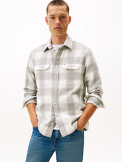Flannel Hemd Regular Fit - 0QY-WHITE - Grau