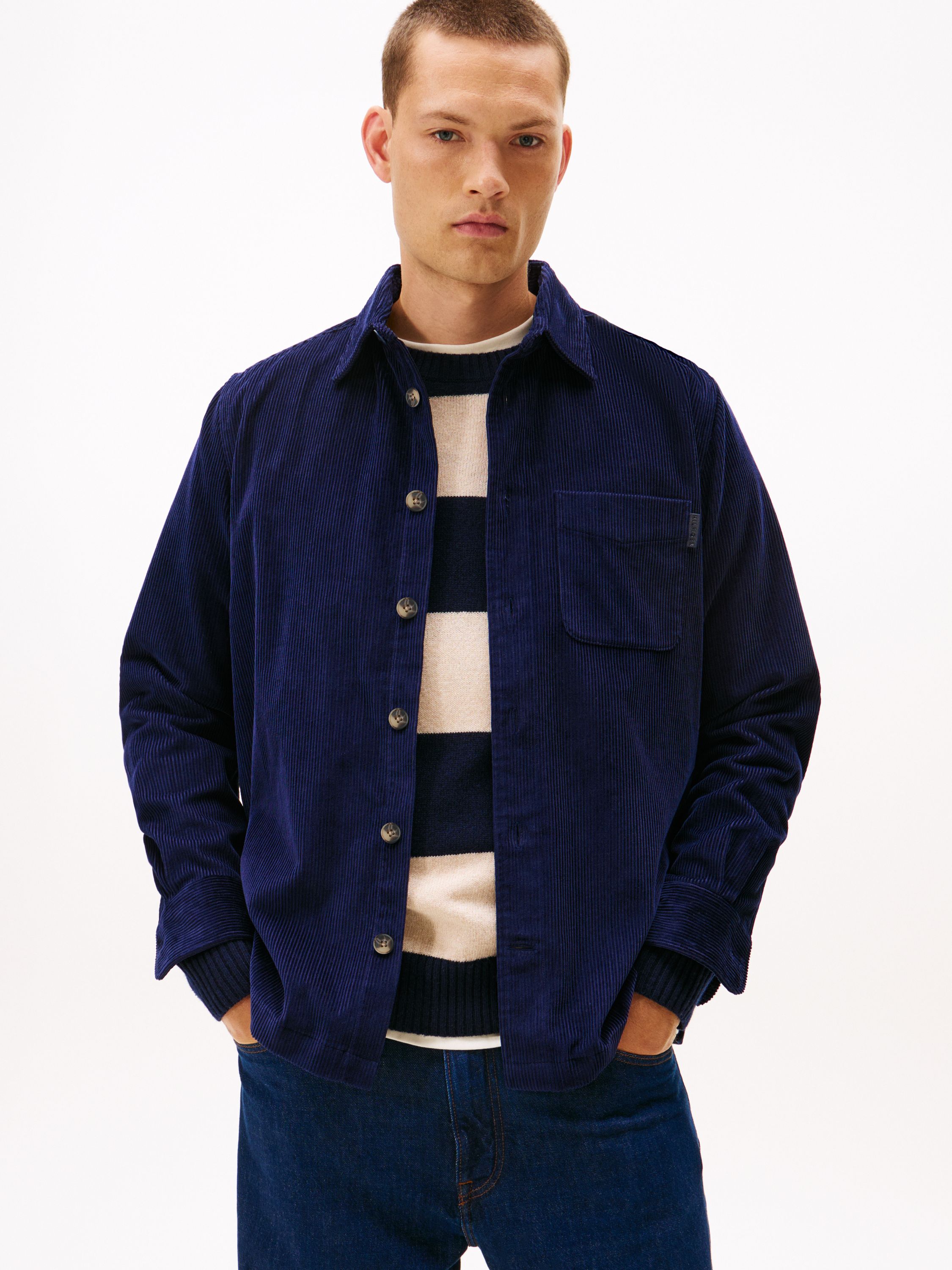 Cordovershirt aus Baumwolle - BCL-BLUE - Blau