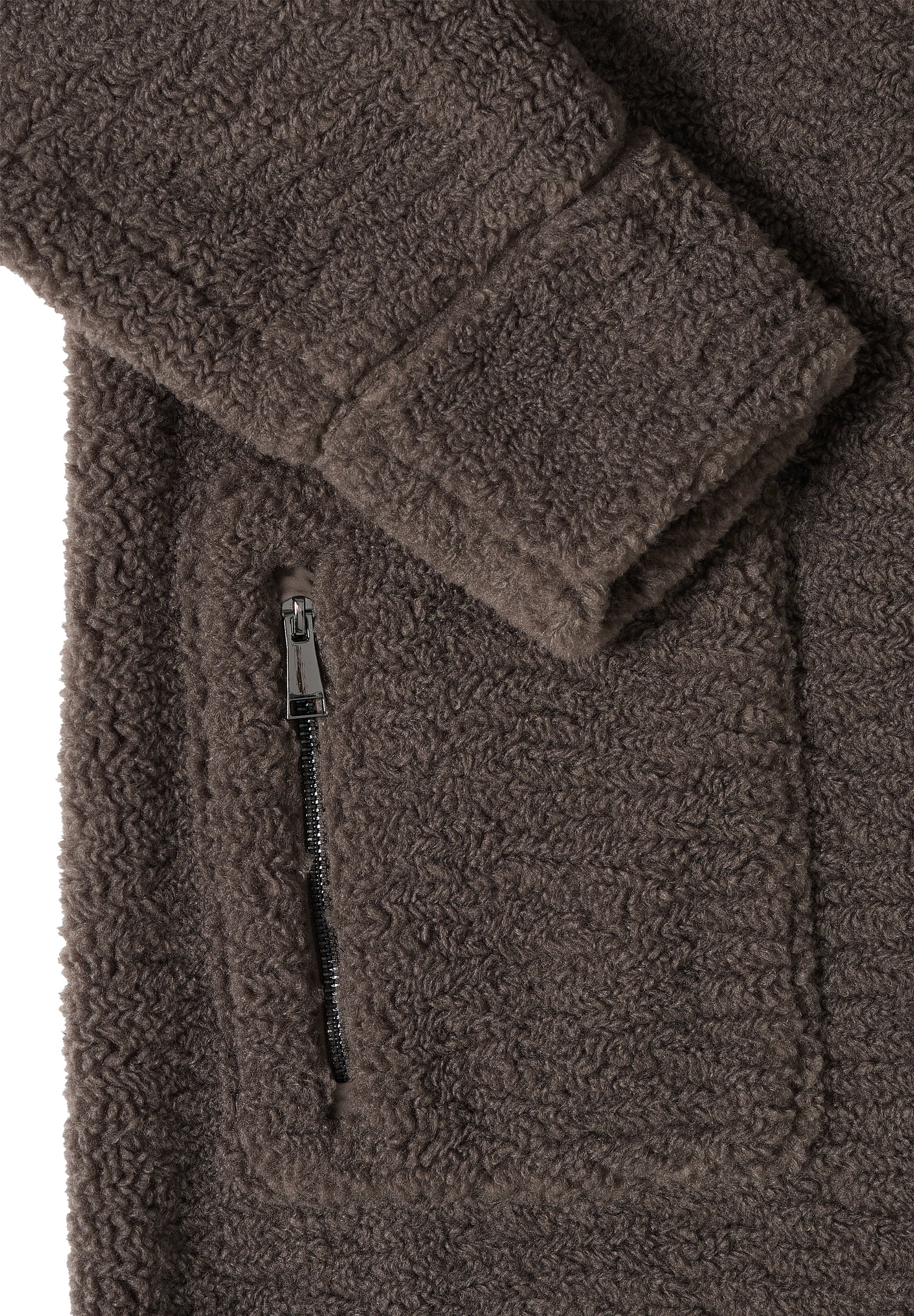 Teddymantel mit Kapuze - 16543 mushroom taupe - Braun
