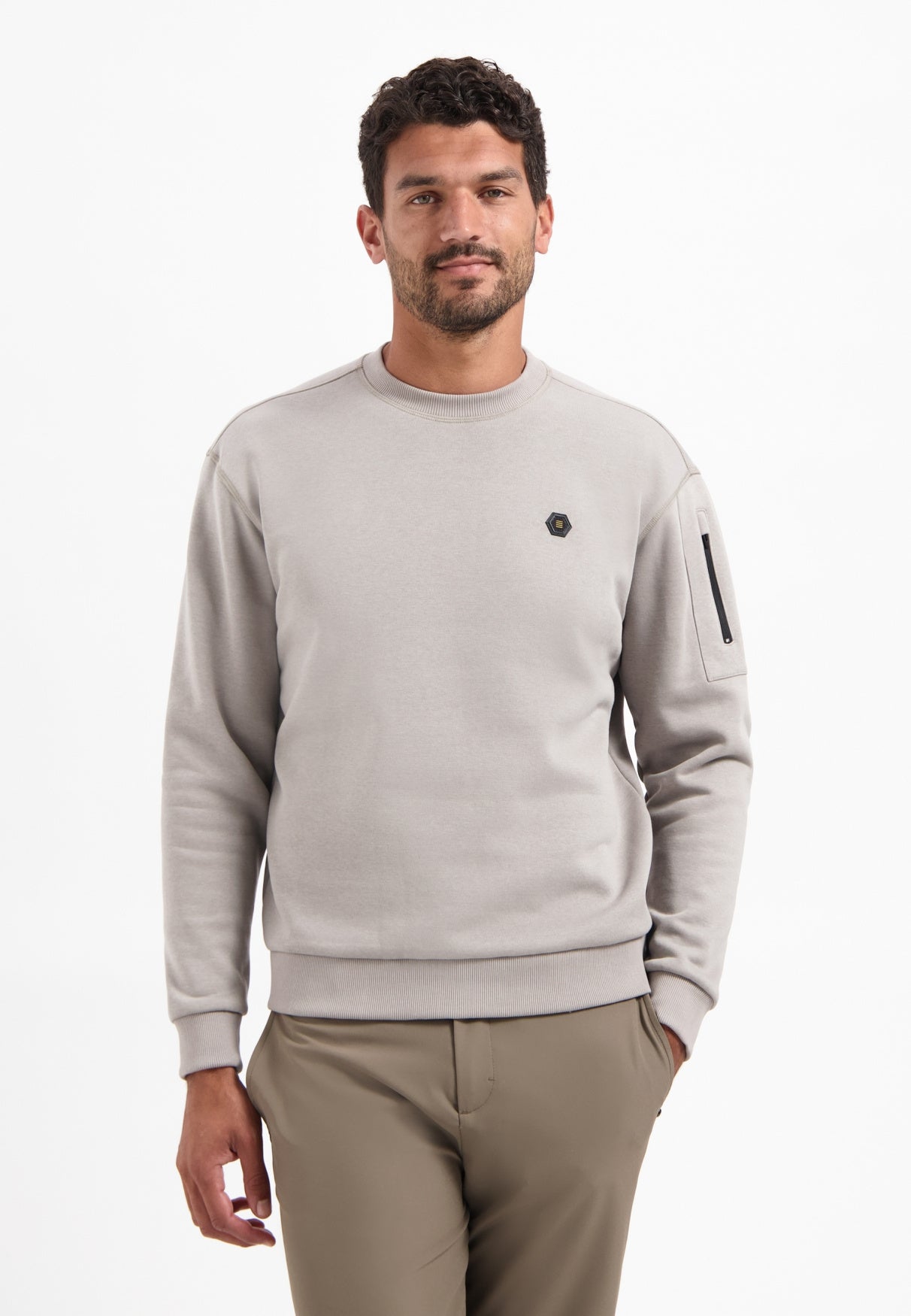 Sweatshirt - 018-Clay - Grau