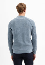 Strickpullover mit Troyerkragen - 138-Dusty Blue - Blau