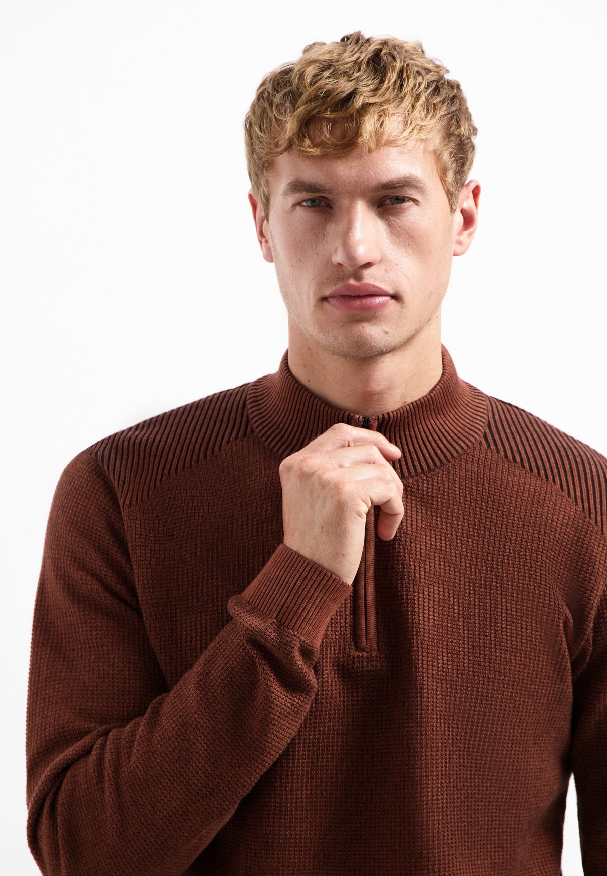 Strickpullover aus Baumwolle - 141-Terra - Braun