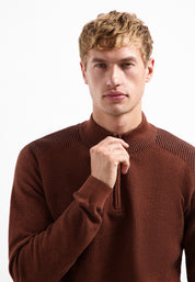 Strickpullover aus Baumwolle - 141-Terra - Braun
