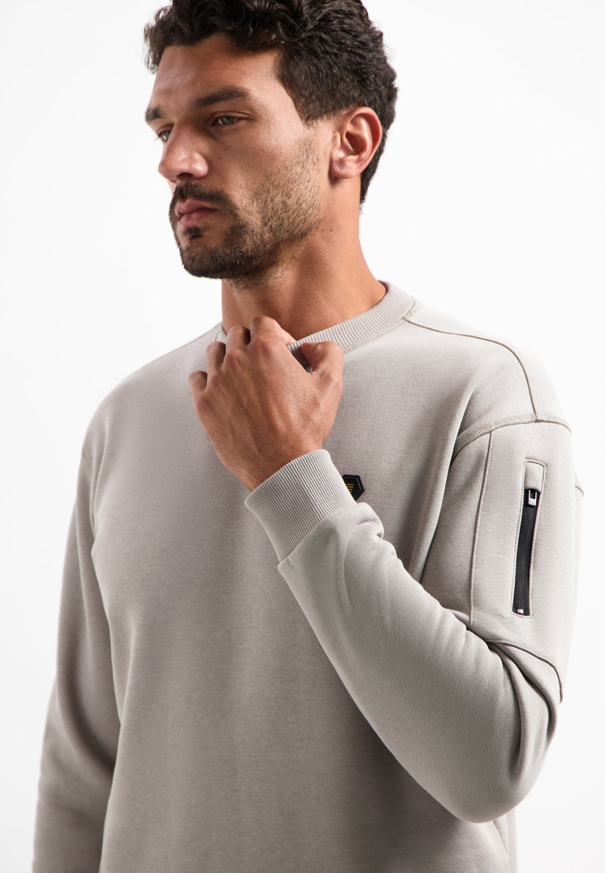 Sweatshirt - 018-Clay - Grau