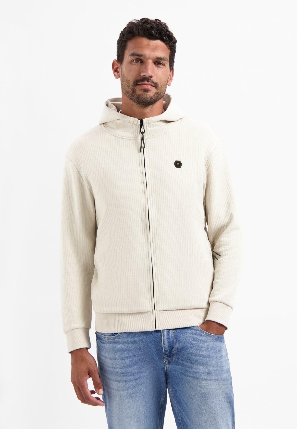 Sweatshirtjacke mit Kapuze - 013-Kit - Creme