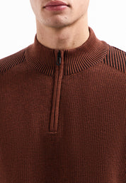 Strickpullover aus Baumwolle - 141-Terra - Braun
