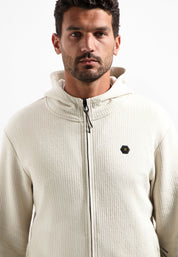 Sweatshirtjacke mit Kapuze - 013-Kit - Creme