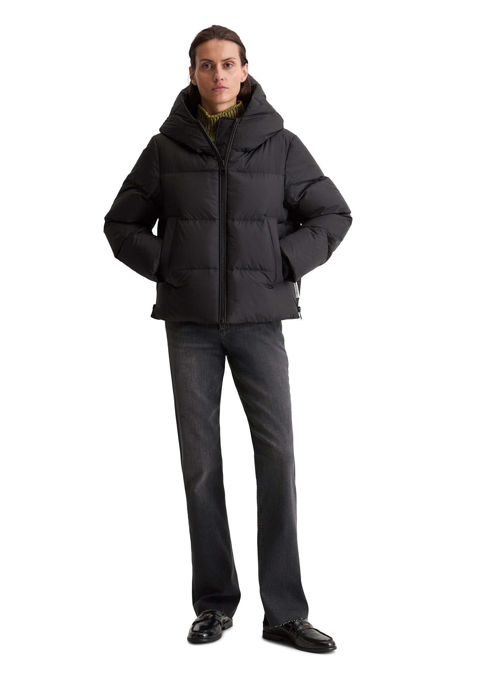 Daunenjacke mit Kapuze - 990-black - Schwarz