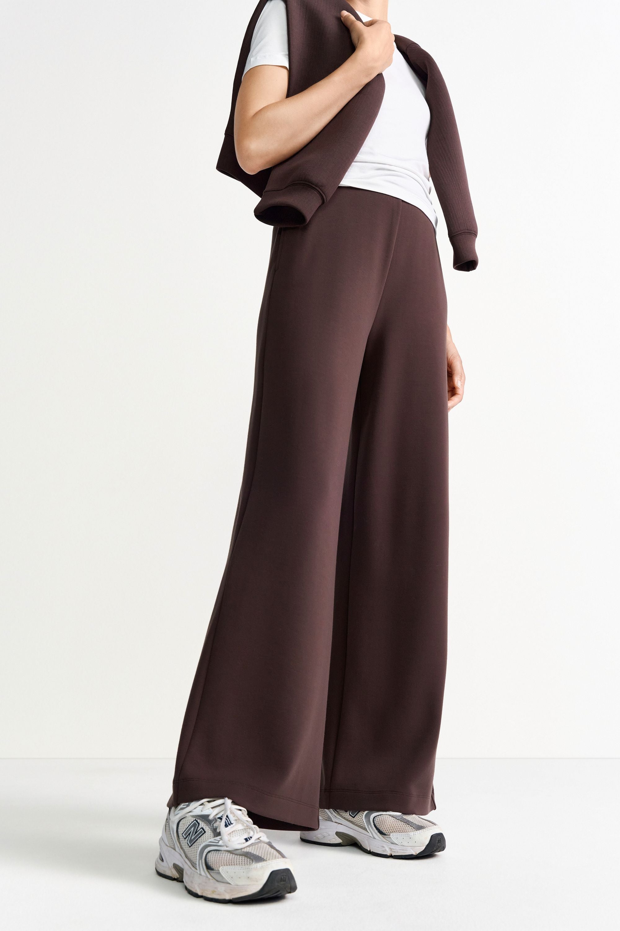 Jogger Wide Leg - 285-dark chocolate - Braun