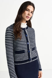 Cardigan# - 781-midnight blue - Blau | Weiß