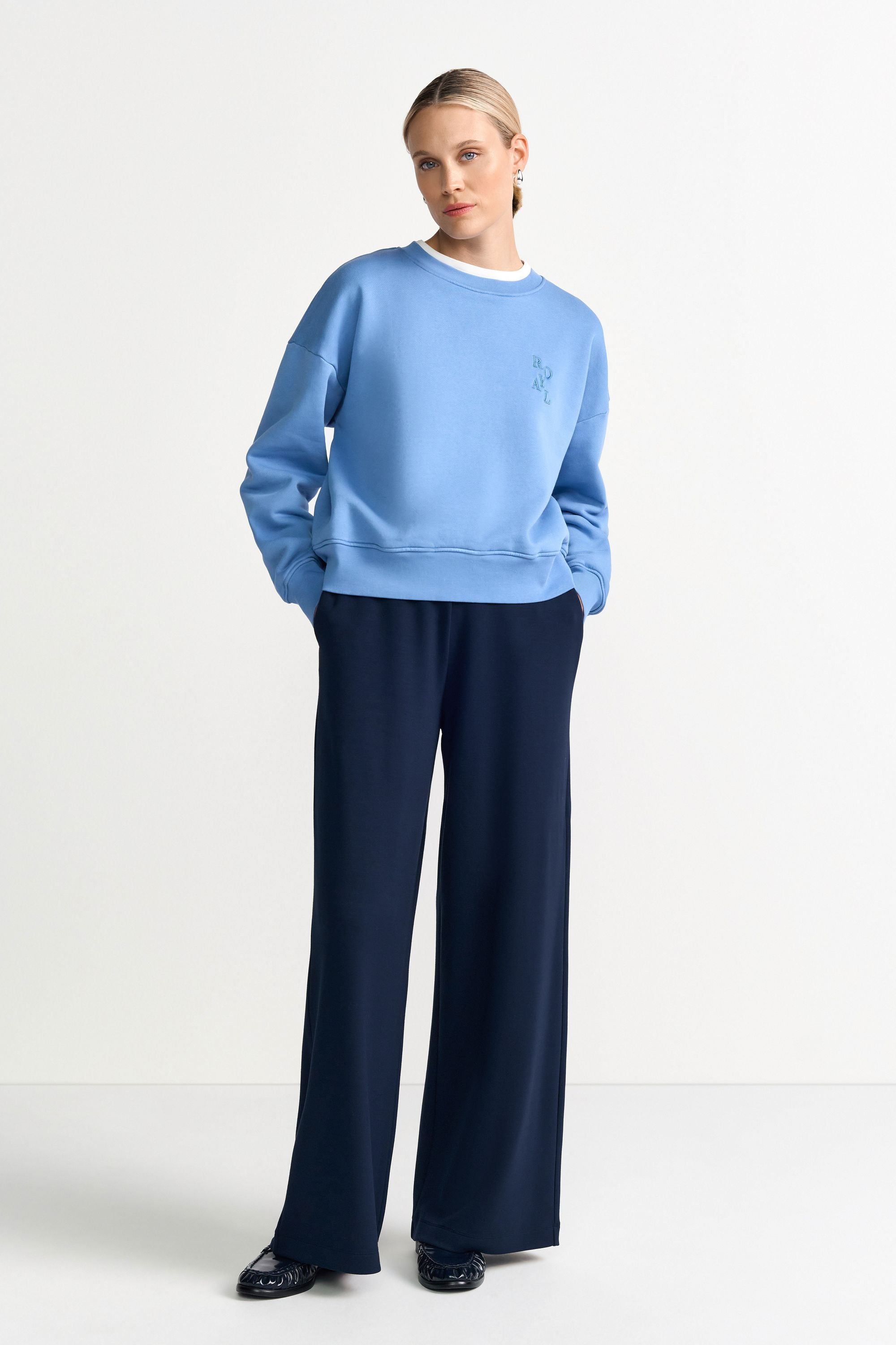 Sweatshirt aus Baumwolle - 745-dusty blue - Blau