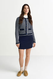 Cardigan# - 781-midnight blue - Blau | Weiß