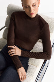 Langarmshirt aus Viskosemix - 285-dark chocolate - Braun